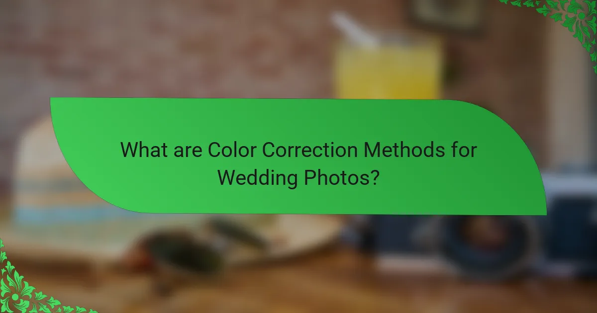 What are Color Correction Methods for Wedding Photos?