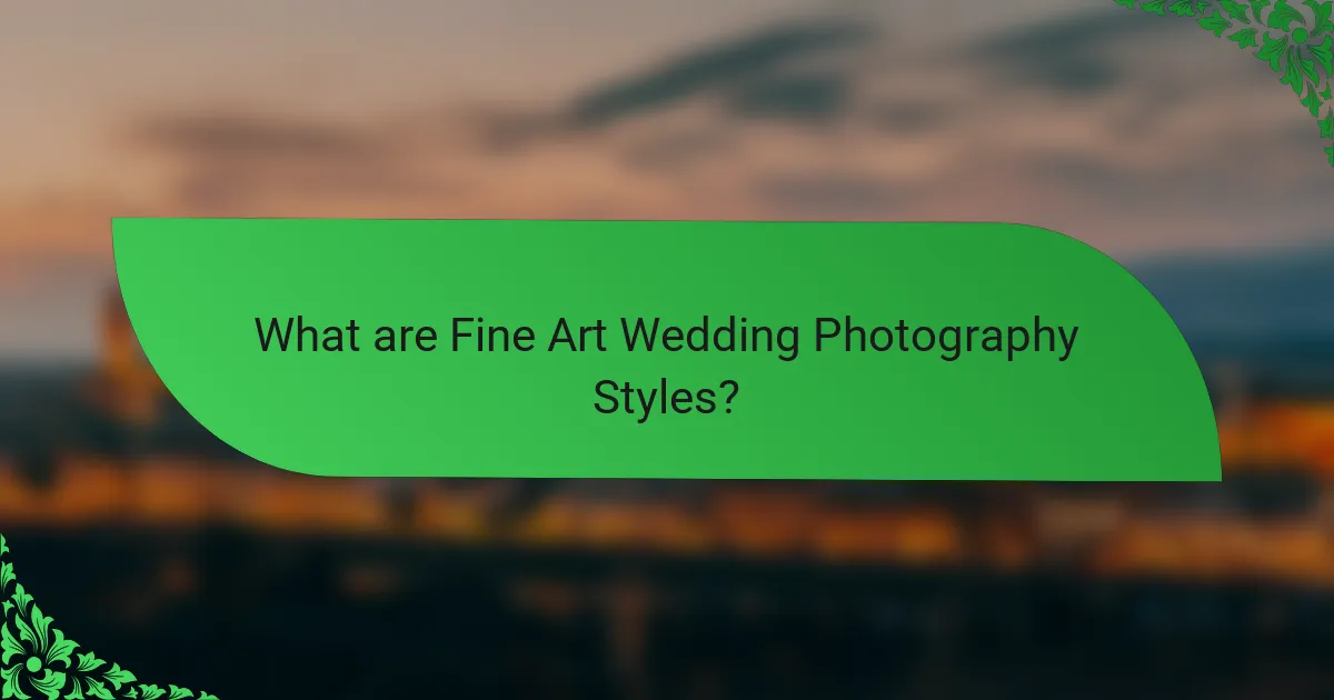 What are Fine Art Wedding Photography Styles?