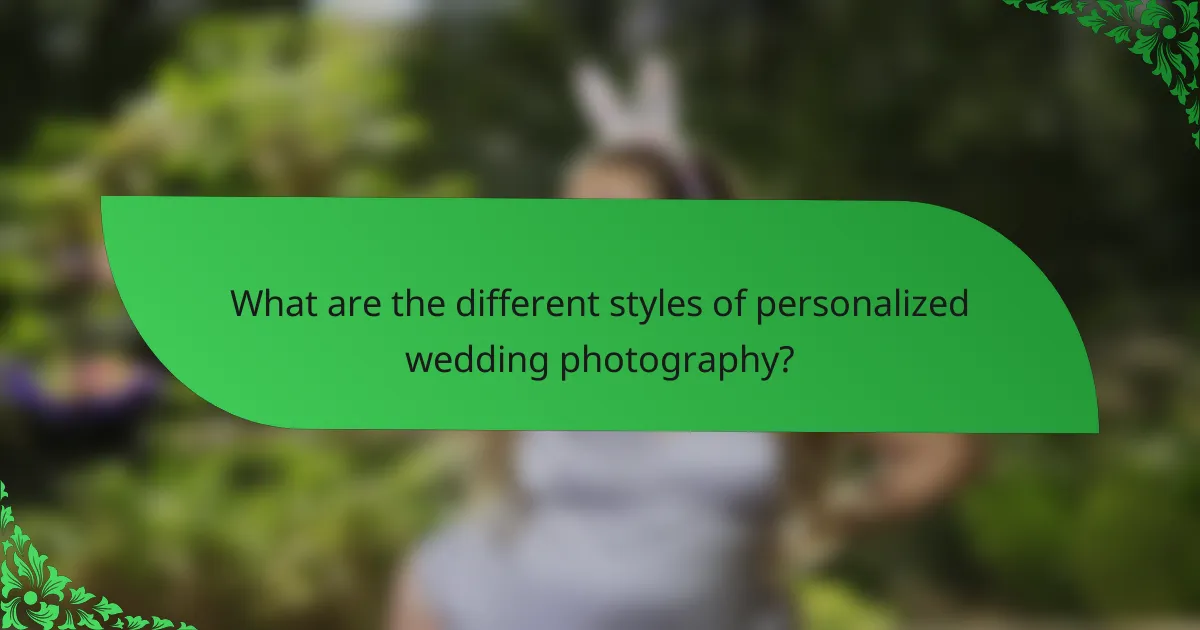 What are the different styles of personalized wedding photography?