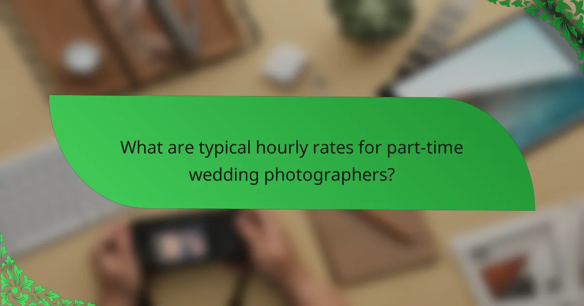 What are typical hourly rates for part-time wedding photographers?