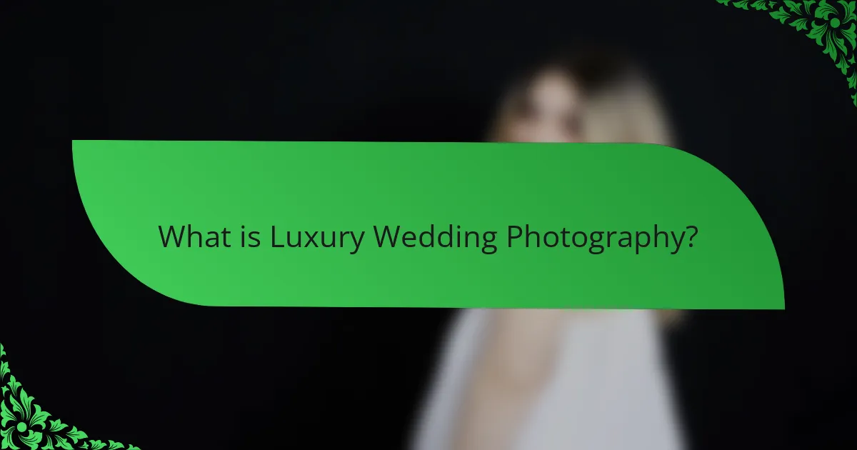 What is Luxury Wedding Photography?