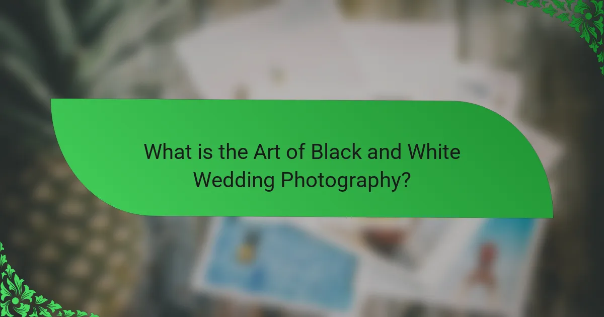 What is the Art of Black and White Wedding Photography?